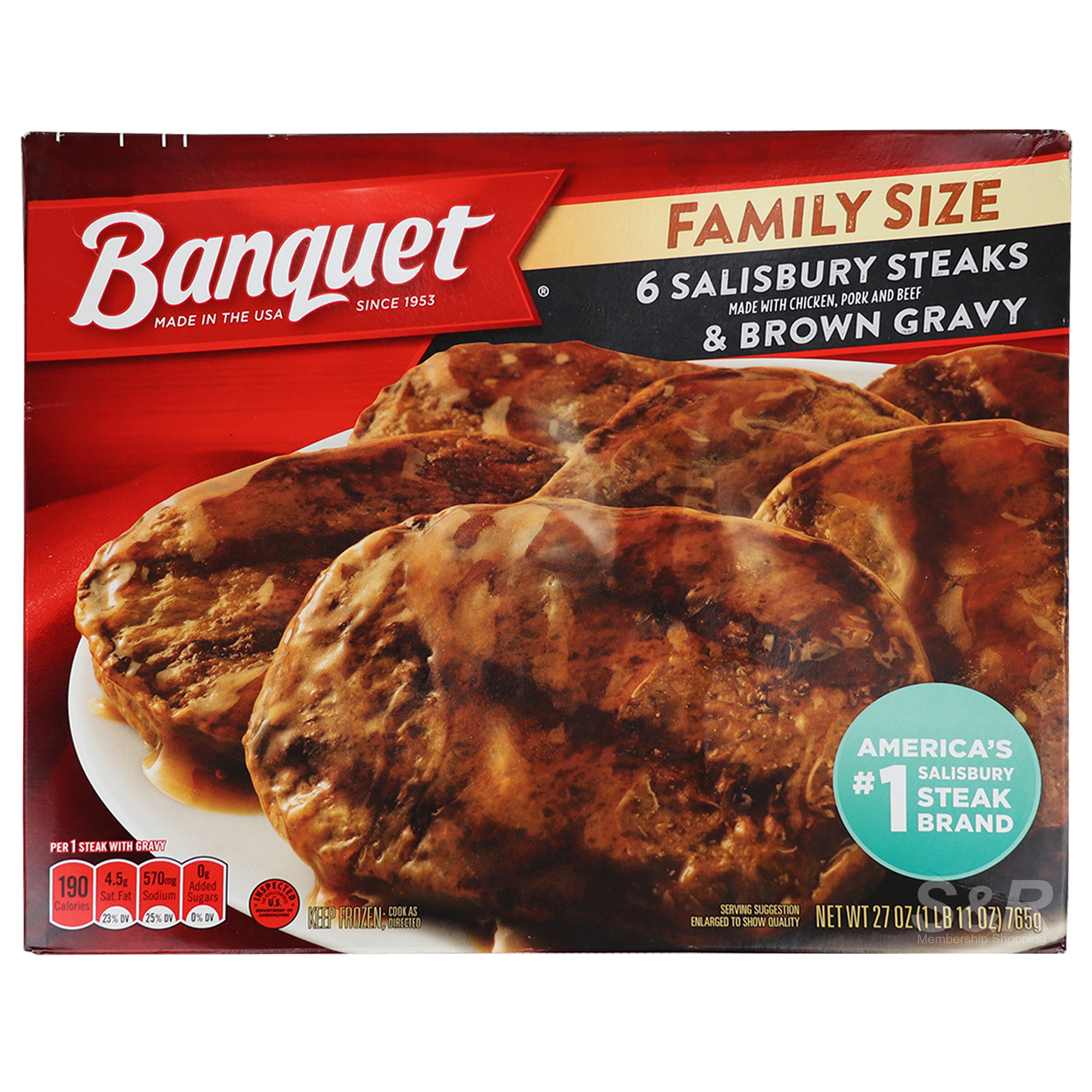 Banquet Salisbury Steaks and Brown Gravy 765g Banquet Salisbury Steaks and Brown Gravy 765g